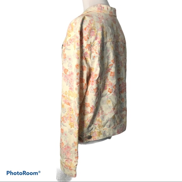 Kate Hill floral denim jacket-size 14P - Picture 3 of 8